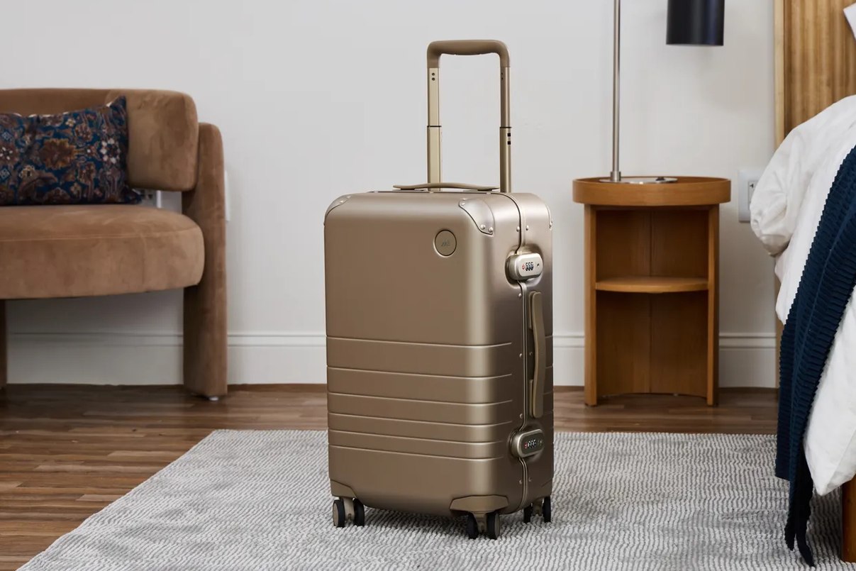 Grace Carry-On front pocket open showing packing cubes